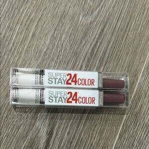 2X Maybelline SuperStay 24 Color Liquid Lipstick Duo #050 unlimited raisin